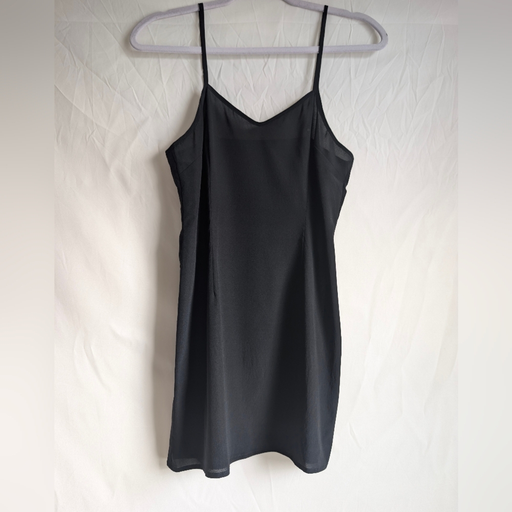 Jonathan Simkhai Black Silk Blend Mini Slip Dress Size S